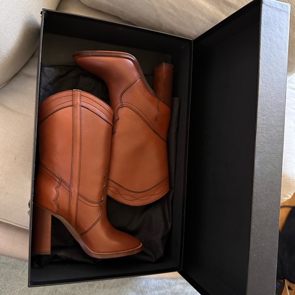 Saint Laurent Kate 90 Tuscan Leather Western Boots - Picture 5 of 12